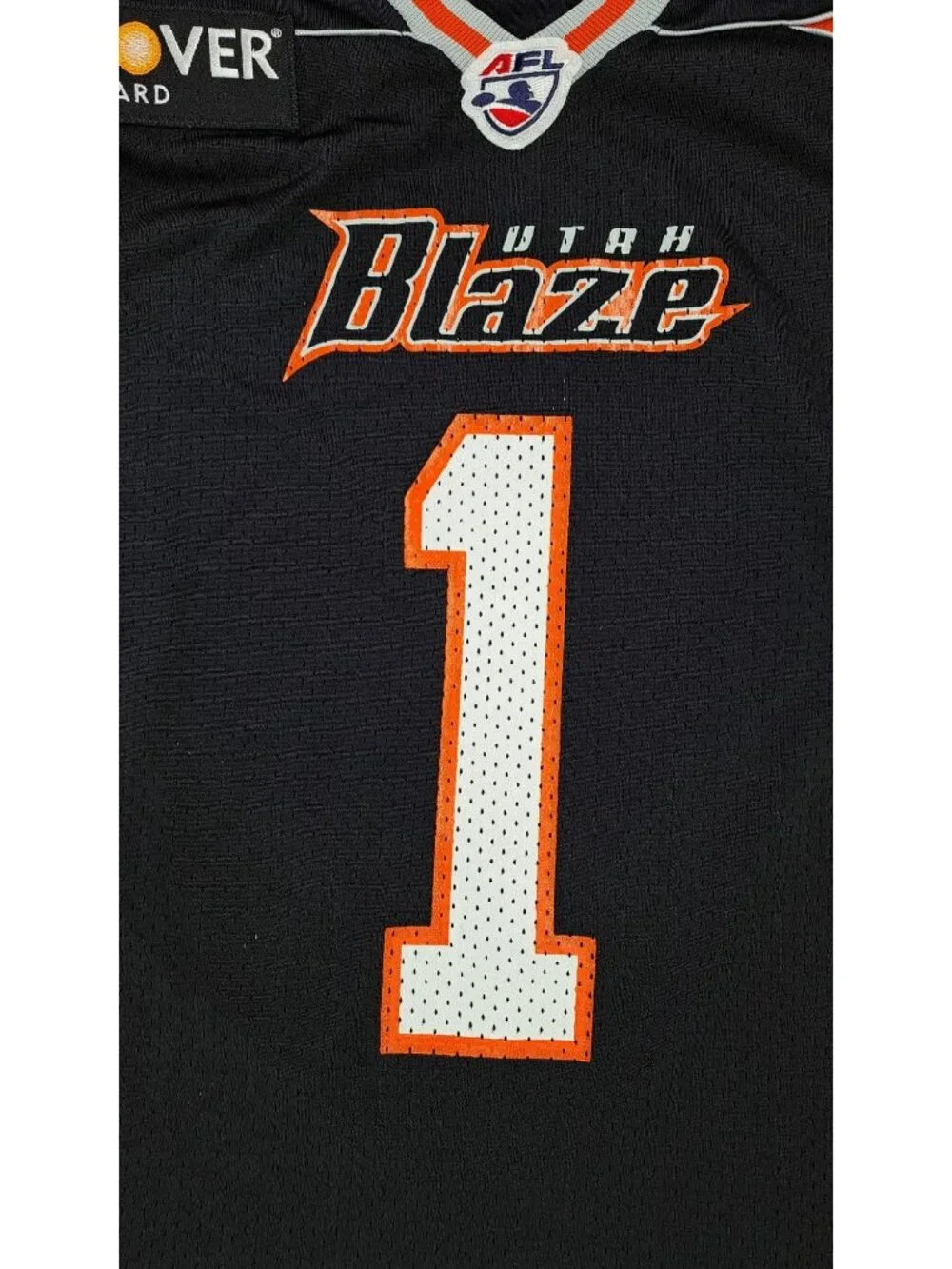 Vintage Utah Blaze Arena Football Jersey Russell XL Black Orange Discover Card - Picture 7 of 16
